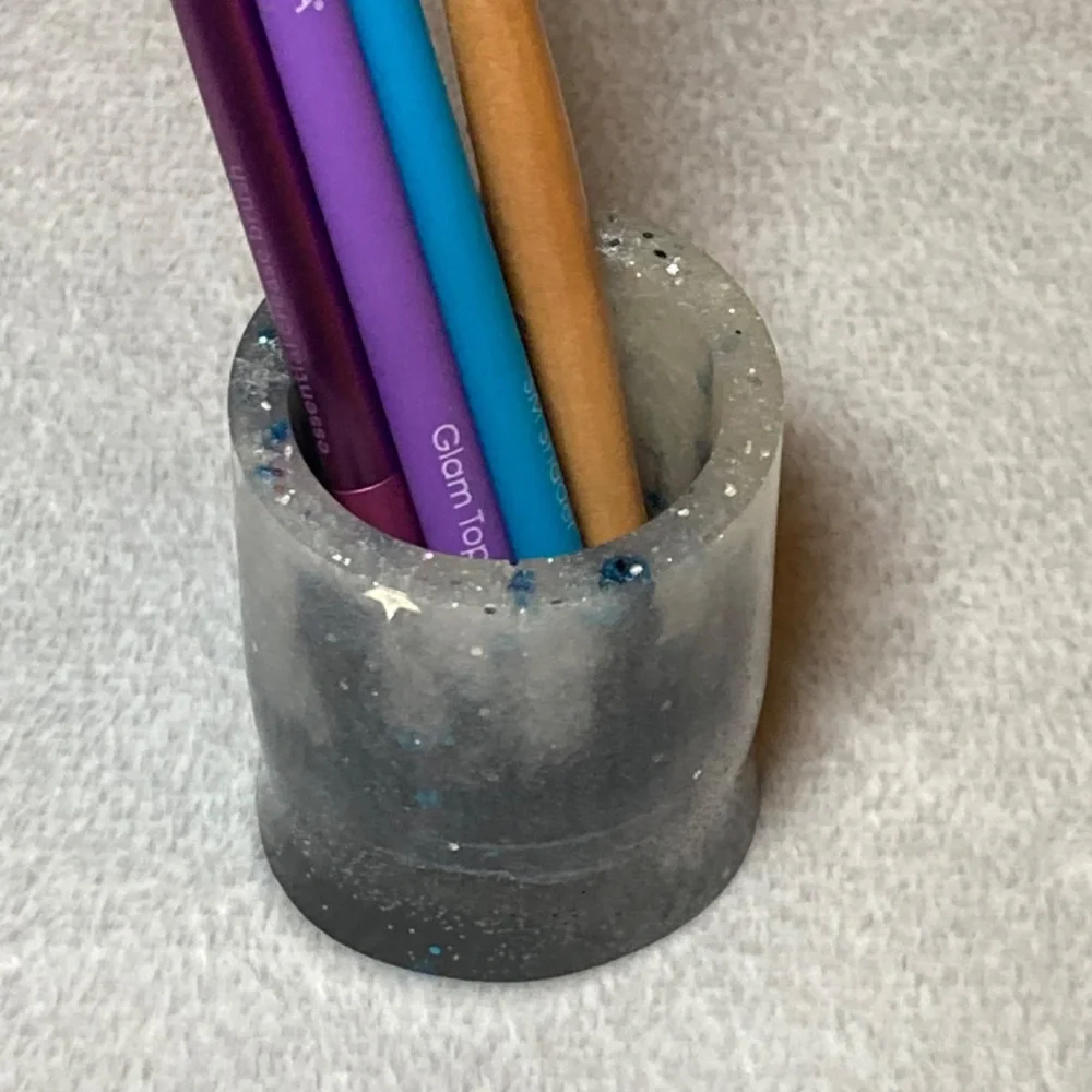 Small Resin Jar/ Pencil, Makeup Brush Holder